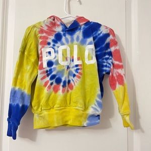 Tie dye polo hoodie 3t